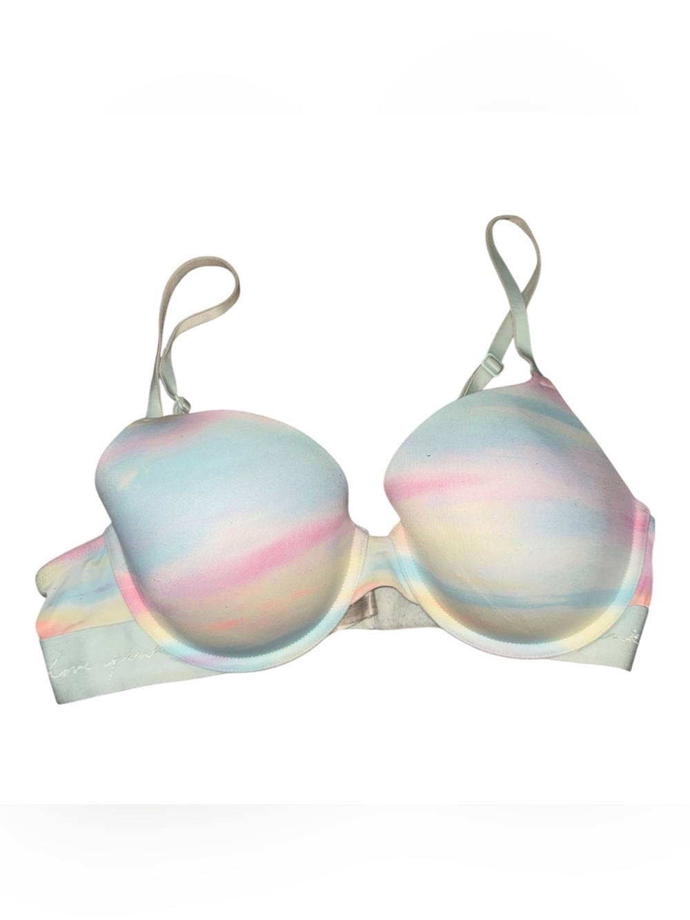 PINK Victoria's Secret Pastel Tie-Dye Molded T-Shirt Bra - Multicolor Pastels